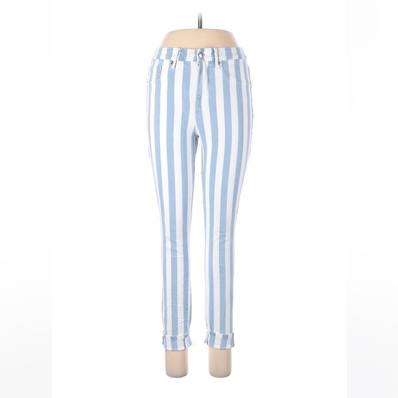 Good American Denim - Good American Size 6 blue and white striped jeans